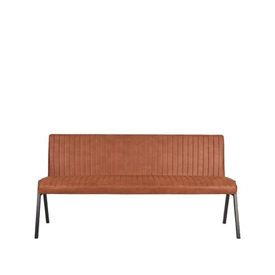 Label51 Eetkamerbank matz cognac microfiber 175 cm - Image 4