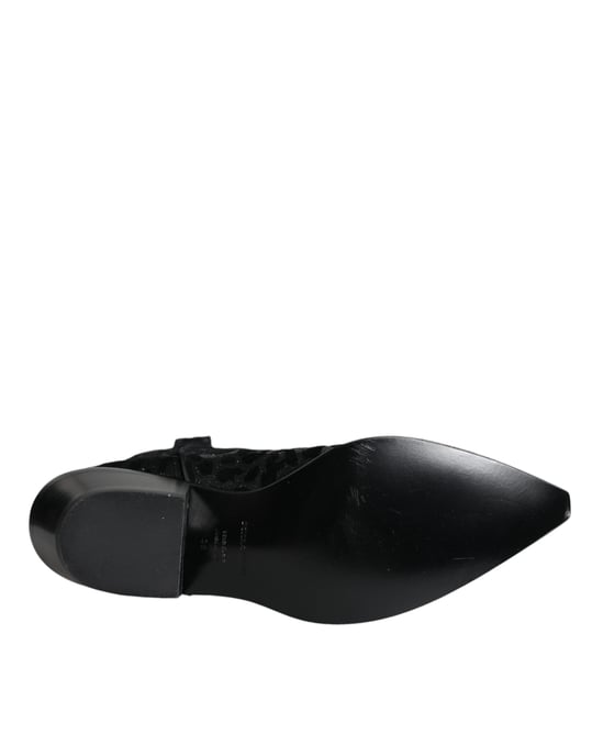 Dolce & Gabbana Svart Grå Leopard Cowboyboots Skor - Image 6