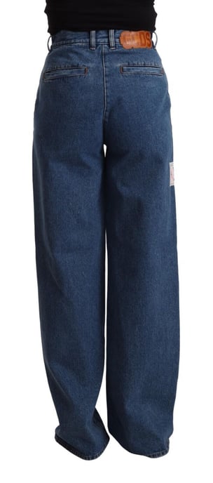 GCDS Blauwe Katoenen Hoge Taille Wijde Pijpen Boot Cut Denim Jeans - Image 3