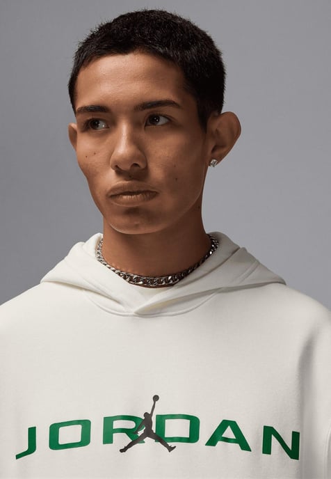 Nike Mens Essential Fleece Air Stretch Overhead Hoodie in Off-White - Image 3