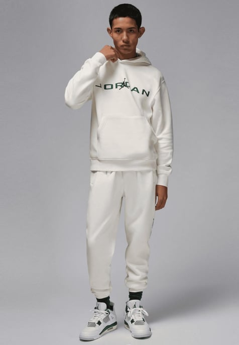 Nike Mens Essential Fleece Air Stretch Overhead Hoodie in Off-White - Image 6
