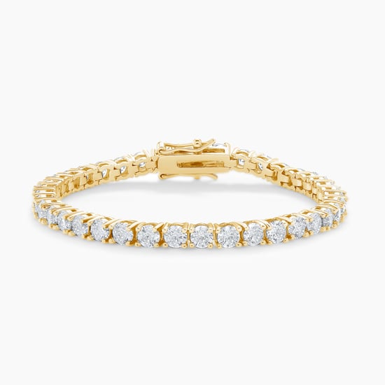 4mm 18k Yellow Gold Plated Designer Tennis Bracelet - Image 1