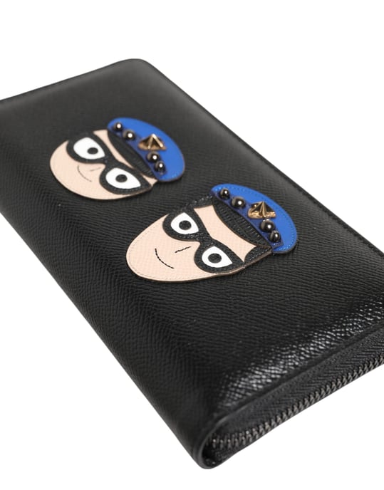 Dolce & Gabbana Svart Läder #DGFAMILY Dragkedja Kontinental Herrplånbok - Image 5