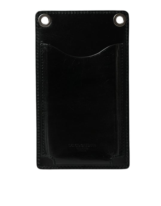 Dolce & Gabbana Wallet Black Horse Leather Zip Logo Cross Body Phone Slot - Image 2