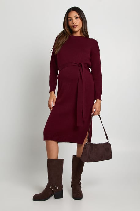 Maternity Crew Neck Jumper Midi Dress - Image 3