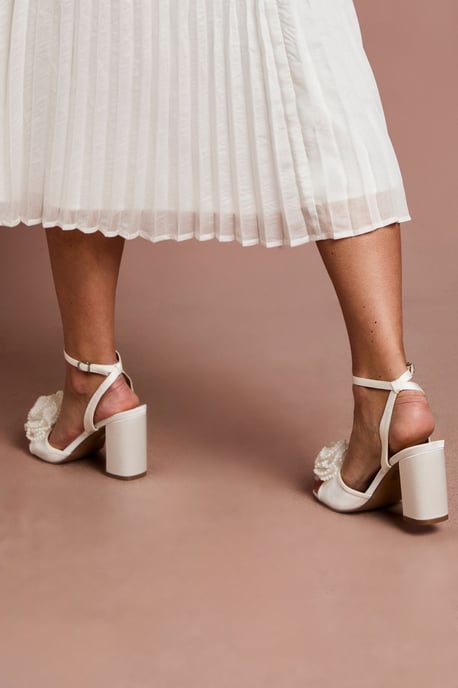 Bridal Paloma Corsage Detail High Block Heeled Sandals - Image 4