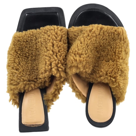 Jacquemus Les Mules Carrés Ronds Shearling Sandaler i brun lammpäls - Image 3