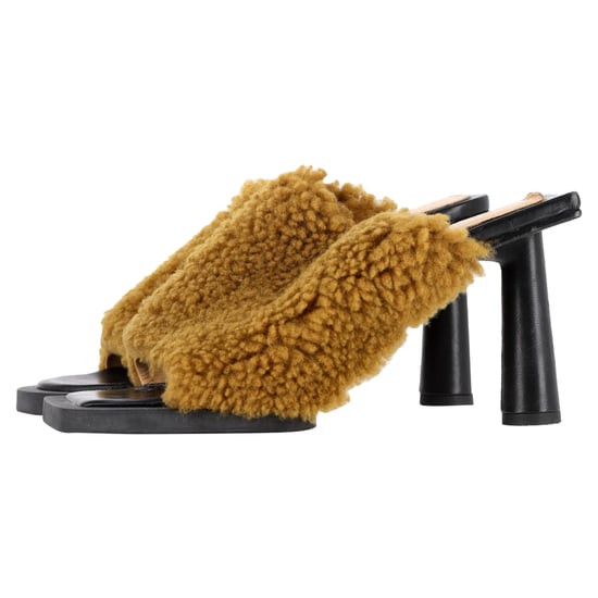 Jacquemus Les Mules Carrés Ronds Shearling Sandaler i brun lammpäls - Image 4
