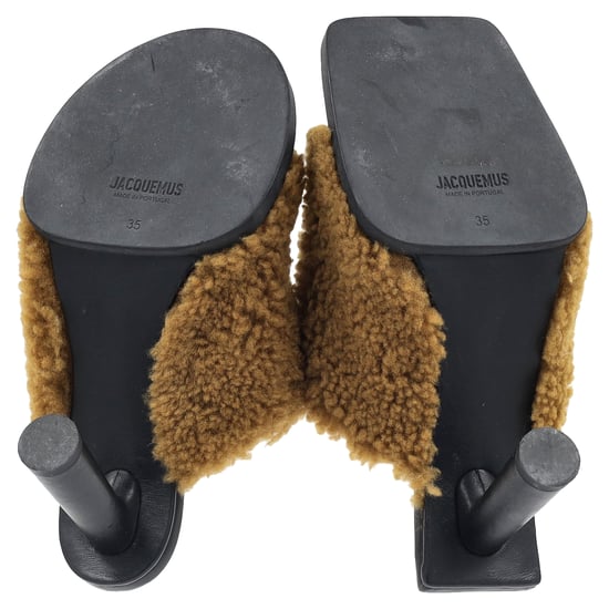 Jacquemus Les Mules Carrés Ronds Shearling Sandaler i brun lammpäls - Image 6