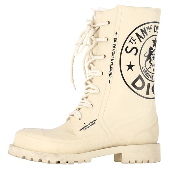 Dior DiorCamp Lace-Up Ankle Boots in Cream Rubber - Image 4