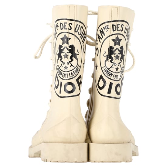 Dior DiorCamp Lace-Up Ankle Boots in Cream Rubber - Image 5