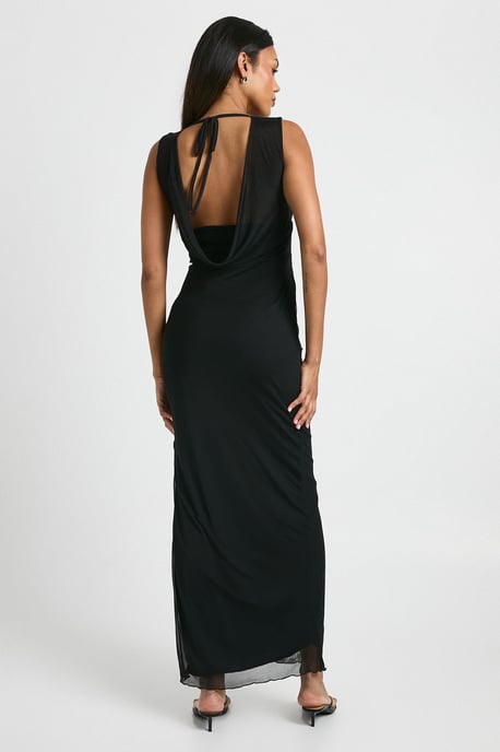 Maternity mesh cowl ruched maxi dress - Image 2