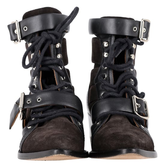 Chloé Rylee Cutout Ankle Boots in Black Suede and Leather - Image 3