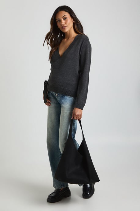 Maternity Low Wrap Knitted Cardigan - Image 3