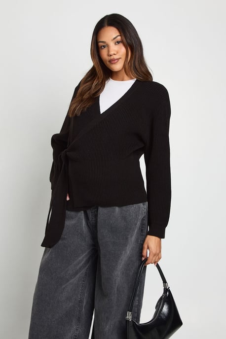 Maternity Side Wrap Knitted Cardigan - Image 3
