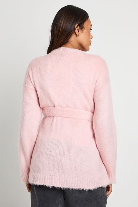 Maternity Fluffy Belted Cardigan - Image 2