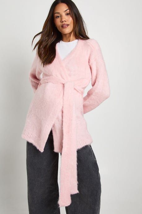 Maternity Fluffy Belted Cardigan - Image 3