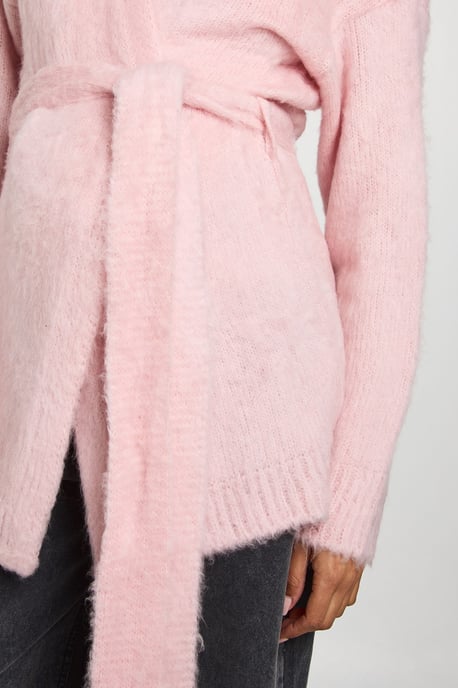 Maternity Fluffy Belted Cardigan - Image 4