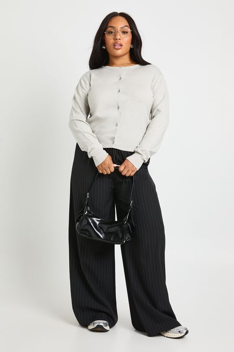 Plus Crew Neck Button Through Cardigan - Image 3