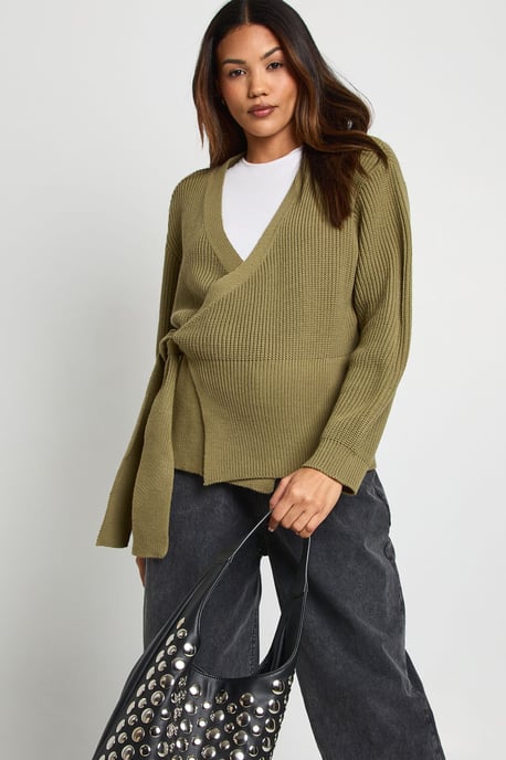 Maternity Side Wrap Knitted Cardigan - Image 3