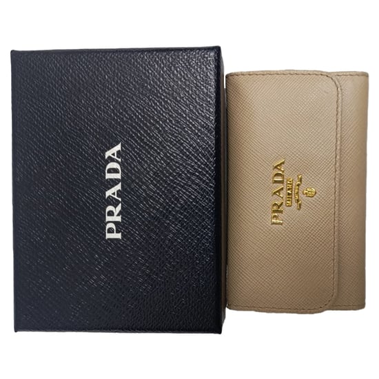 Prada Keyholder in Beige Saffiano Leather - Image 5