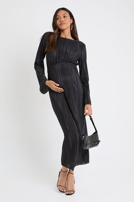 Maternity Plisse Batwing Midaxi Dress - Image 1