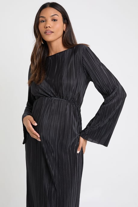 Maternity Plisse Batwing Midaxi Dress - Image 3