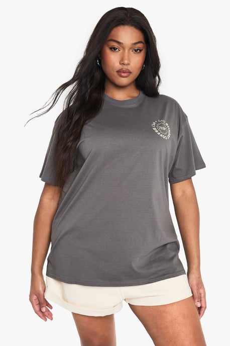 Plus Sunday Coffee Club Oversized Printed T-Shirt - Image 3