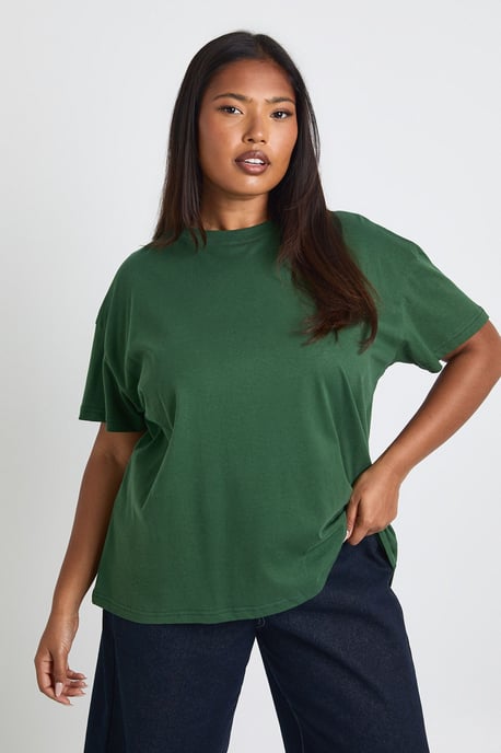 Plus Basic Oversized Short Sleeve T-Shirt - Image 1