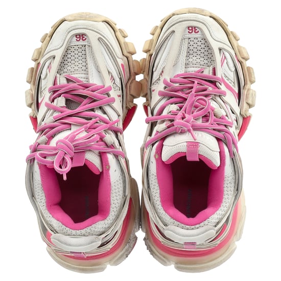 Balenciaga Track Sneakers in Pink and White Polyurethane - Image 3