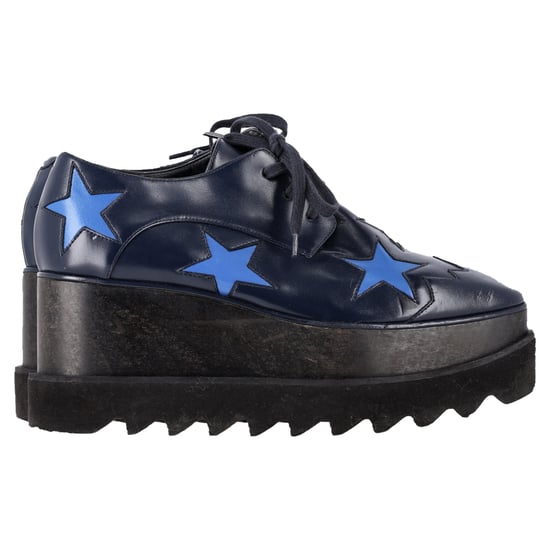 Stella McCartney Elyse Platform Derby Shoes in Navy Blue Leather - Image 1