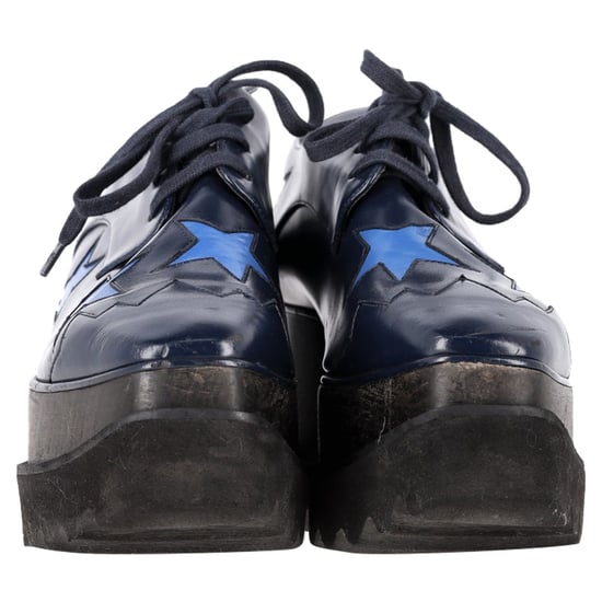 Stella McCartney Elyse Platform Derby Shoes in Navy Blue Leather - Image 2