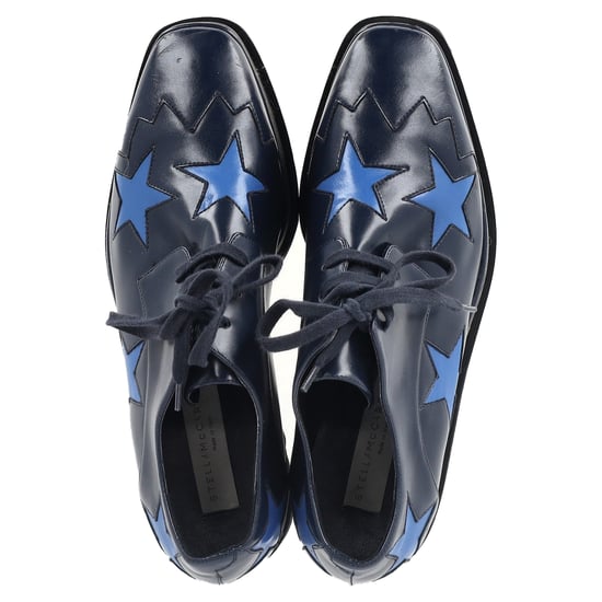 Stella McCartney Elyse Platform Derby Shoes in Navy Blue Leather - Image 3