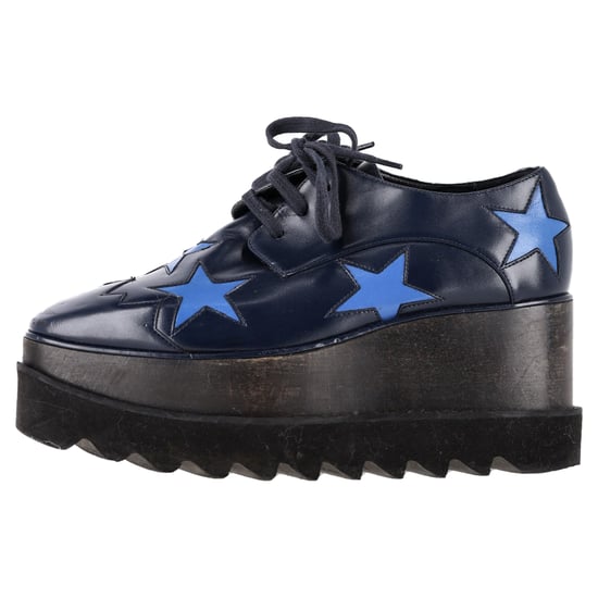 Stella McCartney Elyse Platform Derby Shoes in Navy Blue Leather - Image 4