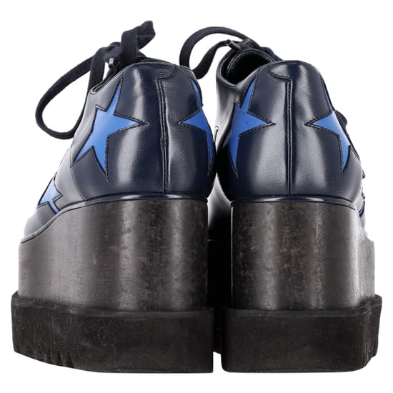 Stella McCartney Elyse Platform Derby Shoes in Navy Blue Leather - Image 5