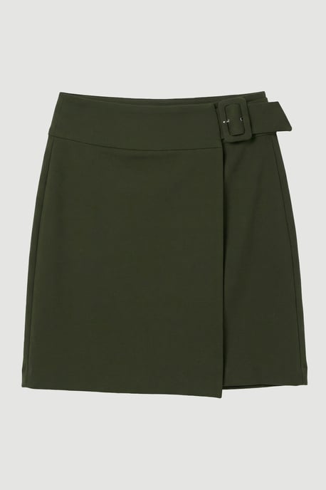 Ponte Pleat Wrap Mini Skirt - Image 4