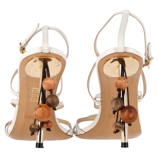 Jacquemus sandalen met kralen en bandjes in wit leer - Image 5