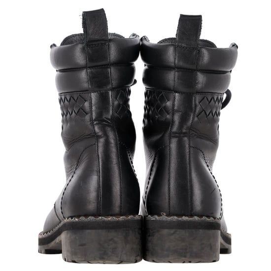 Bottega Veneta Eldfell Intrecciato gevechtslaarzen in zwart leer - Image 5