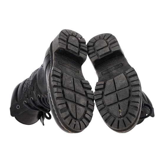 Bottega Veneta Eldfell Intrecciato gevechtslaarzen in zwart leer - Image 6