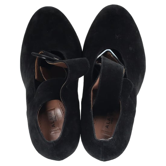 Alaïa Buckled Strap Pumps in Black Suede - Image 3