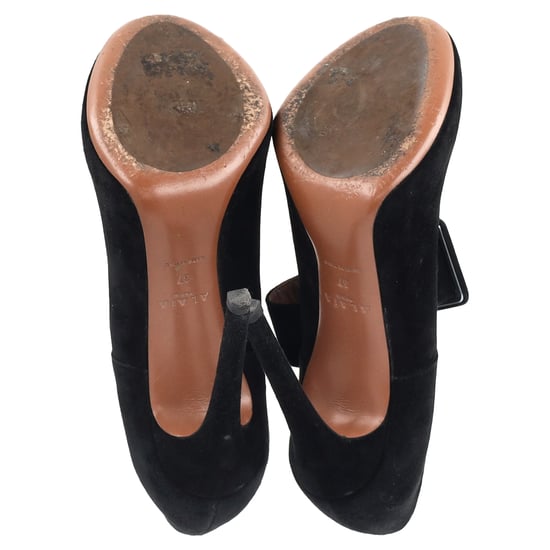Alaïa Buckled Strap Pumps in Black Suede - Image 6