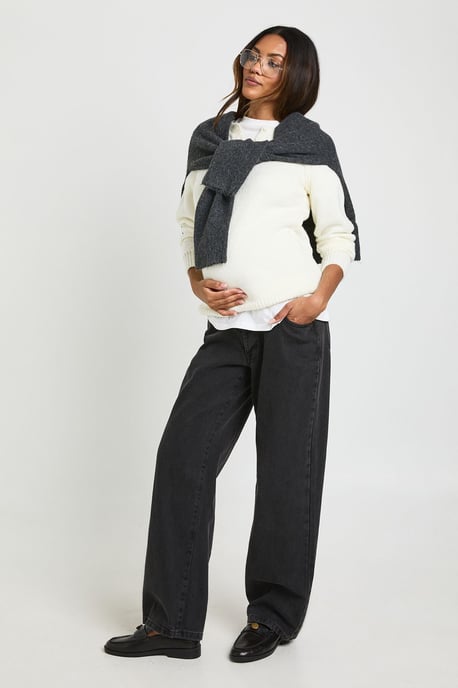 Maternity Henley Button Knitted Jumper - Image 3