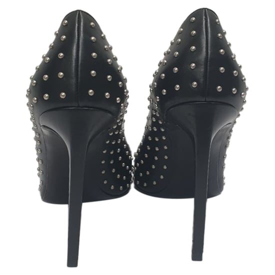 Saint Laurent pumps met studs en spitse neuzen in zwart leer - Image 3
