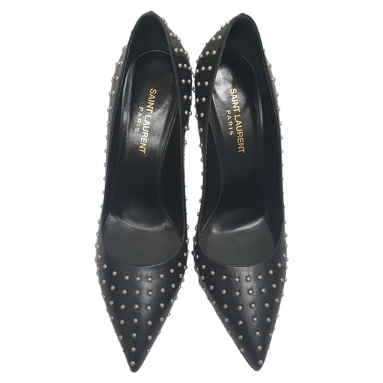 Saint Laurent pumps met studs en spitse neuzen in zwart leer - Image 5