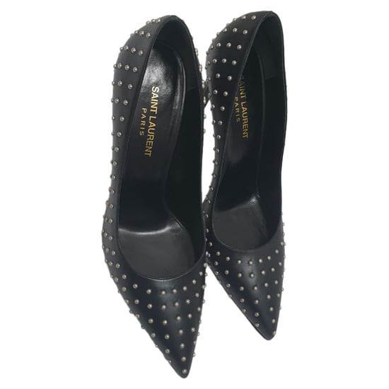 Saint Laurent pumps met studs en spitse neuzen in zwart leer - Image 6
