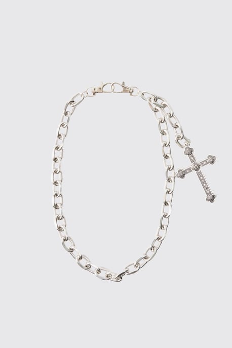 Cross Skull Jean Chain In Silver - Image 4
