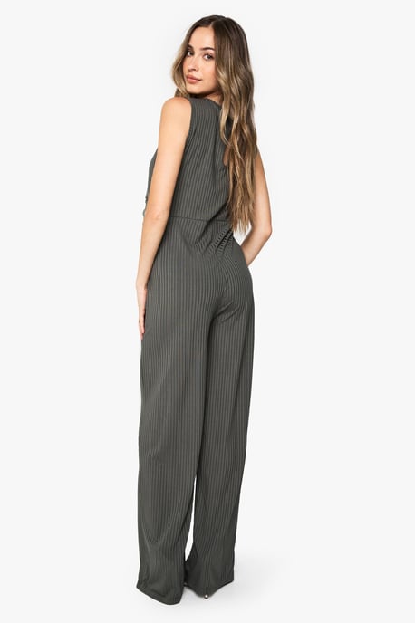 Maternity Rib Sleeveless Knot Detail Lounge Jumpsuit - Image 2