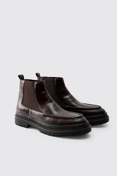 PU Apron Front Chelsea Boot - Image 1