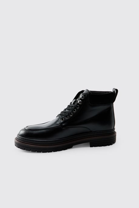 Washed PU Hiking Style Boot - Image 2