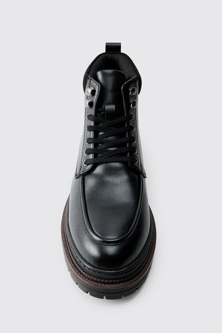 Washed PU Hiking Style Boot - Image 3